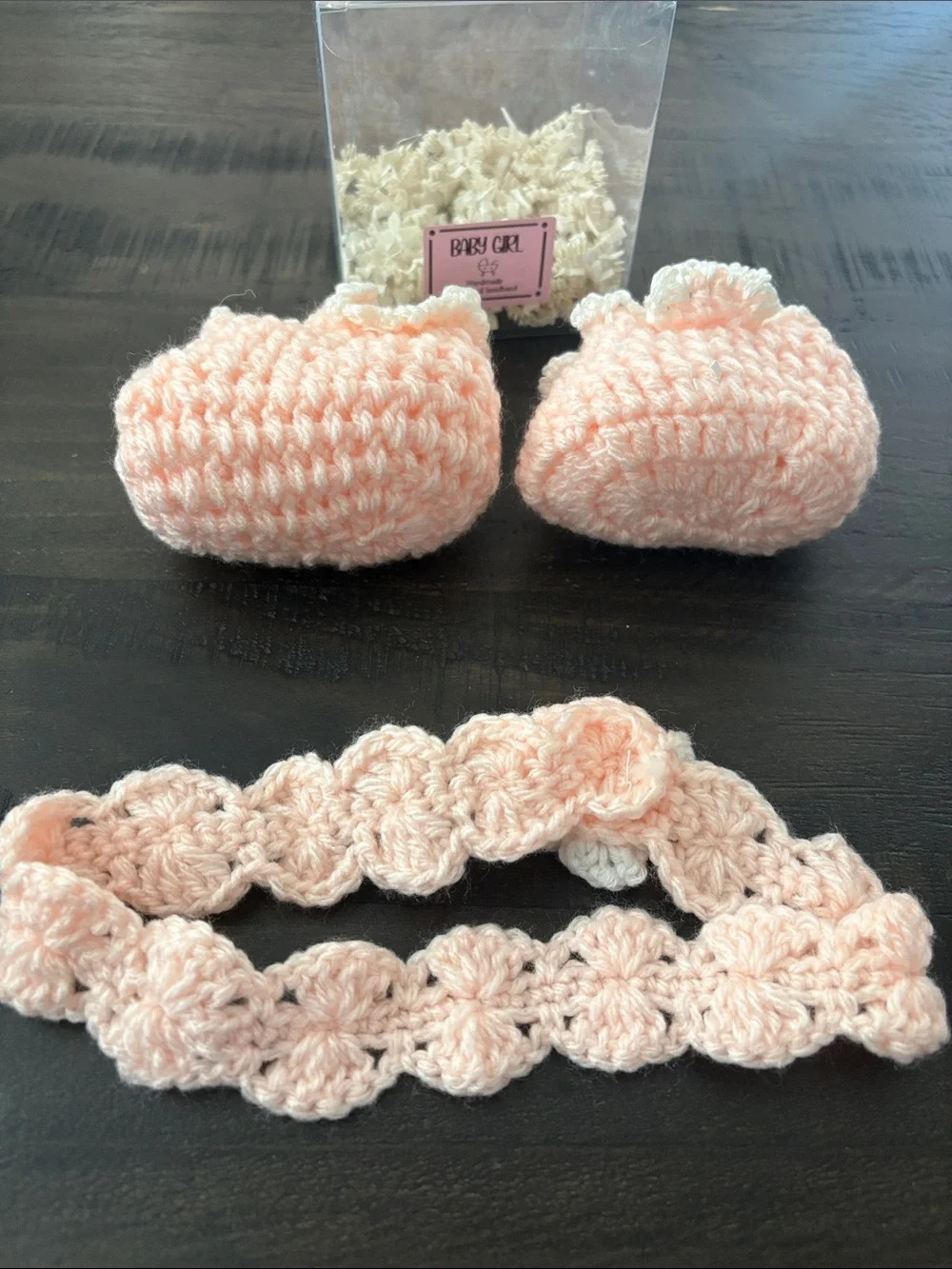 Handmade Baby Girl Pink Crochet Booties
